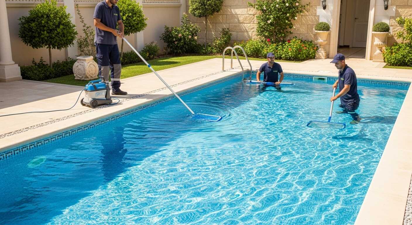 تنظيف المسابح