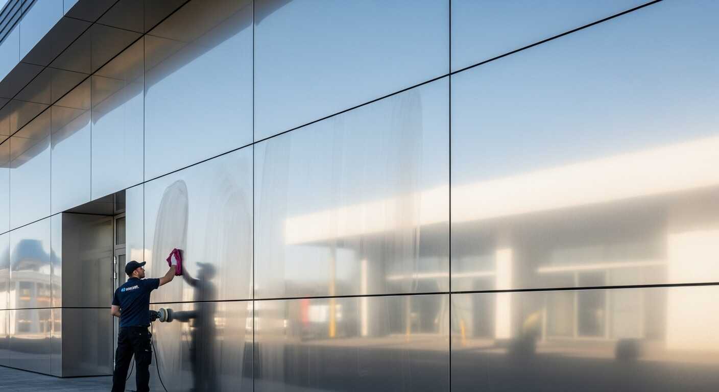 تنظيف واجهات معدنية