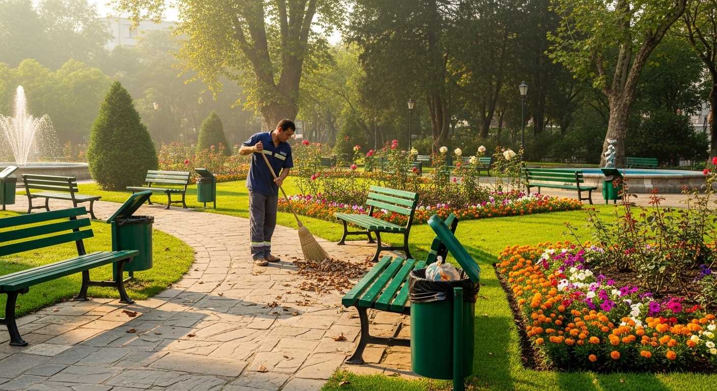 تنظيف الحدائق المشتركة