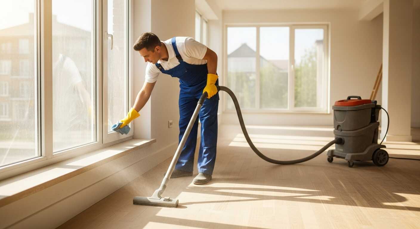 تنظيف غبار البناء