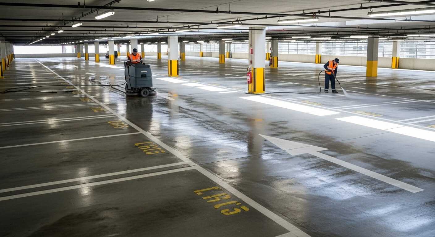 تنظيف مواقف السيارات