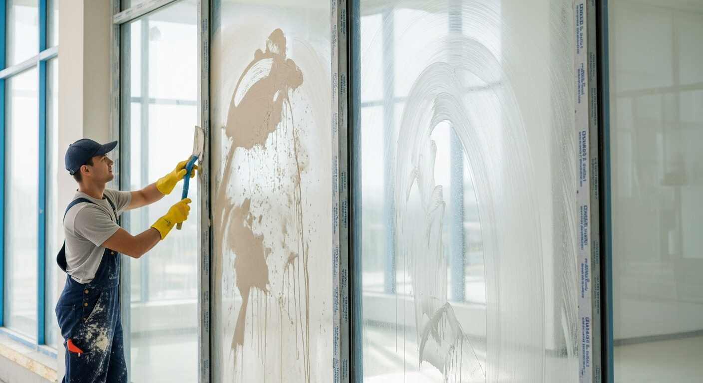 تنظيف نوافذ بعد البناء