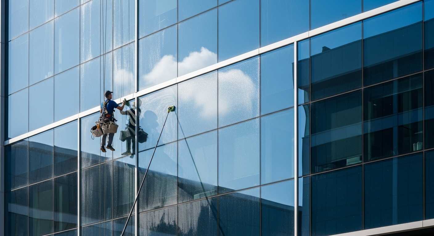 تنظيف واجهات زجاجية