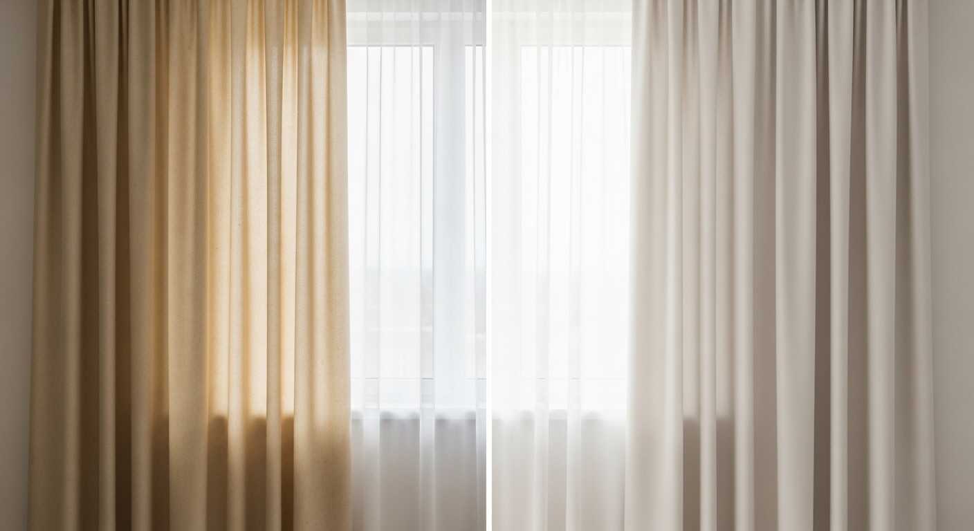 ستائر قبل وبعد التنظيف